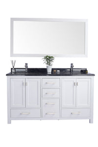 Wilson 60" White Double Sink Bathroom Vanity with Countertop