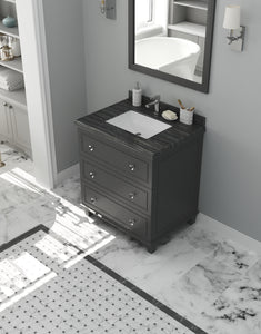 Luna 30" Maple Grey Bathroom Vanity with Countertop