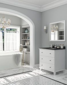 Luna 30" White Bathroom Vanity with Countertop