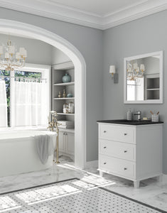 Luna 30" White Bathroom Vanity with Countertop