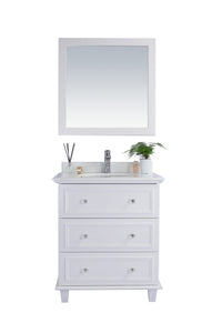 Luna 30" White Bathroom Vanity with Countertop