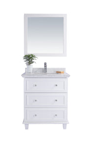 Luna 30" White Bathroom Vanity with Countertop