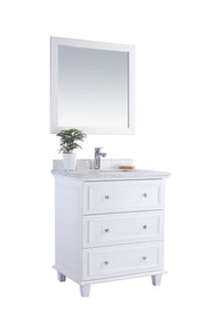 Luna 30" White Bathroom Vanity with Countertop