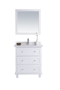 Luna 30" White Bathroom Vanity with Countertop