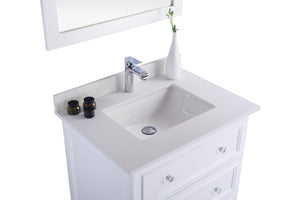 Luna 30" White Bathroom Vanity with Countertop