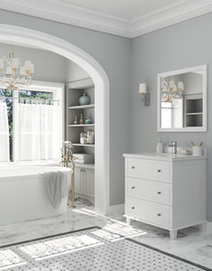 Luna 30" White Bathroom Vanity with Countertop
