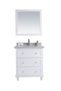 Luna 30" White Bathroom Vanity with Countertop