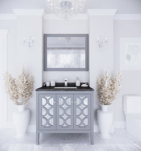 Mediterraneo 36" Grey Bathroom Vanity with Countertop