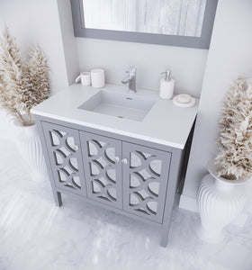 Mediterraneo 36" Grey Bathroom Vanity with Countertop
