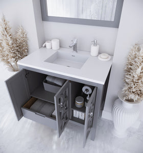 Mediterraneo 36" Grey Bathroom Vanity with Countertop