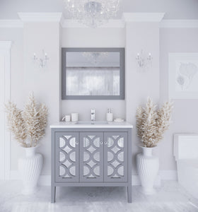 Mediterraneo 36" Grey Bathroom Vanity with Countertop