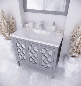 Mediterraneo 36" Grey Bathroom Vanity with Countertop