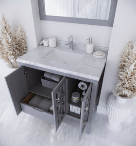 Mediterraneo 36" Grey Bathroom Vanity with Countertop