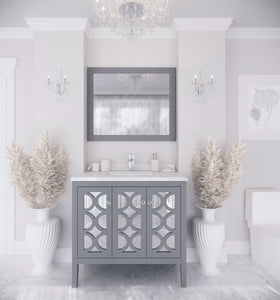 Mediterraneo 36" Grey Bathroom Vanity with Countertop