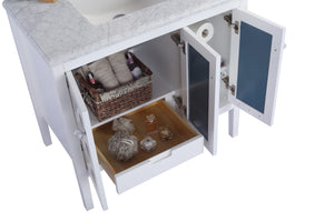Mediterraneo 36" White Bathroom Vanity with Countertop