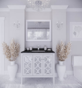 Mediterraneo 36" White Bathroom Vanity with Countertop