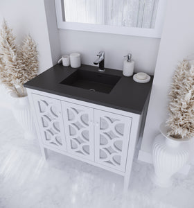 Mediterraneo 36" White Bathroom Vanity with Countertop