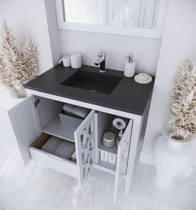 Mediterraneo 36" White Bathroom Vanity with Countertop
