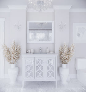 Mediterraneo 36" White Bathroom Vanity with Countertop