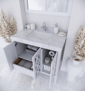 Mediterraneo 36" White Bathroom Vanity with Countertop