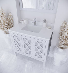 Mediterraneo 36" White Bathroom Vanity with Countertop