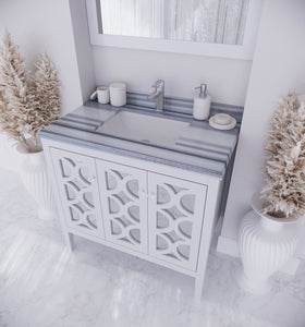 Mediterraneo 36" White Bathroom Vanity with Countertop