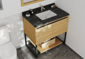 Alto 36" California White Oak Bathroom Vanity with Countertop