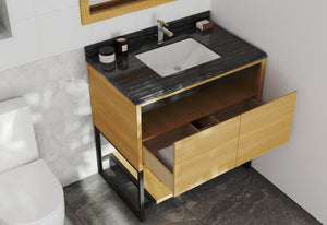 Alto 36" California White Oak Bathroom Vanity with Countertop