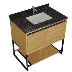 Alto 36" California White Oak Bathroom Vanity with Countertop