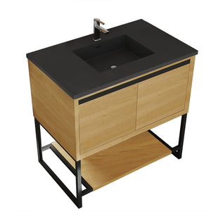 Alto 36" California White Oak Bathroom Vanity with Countertop