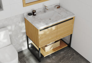 Alto 36" California White Oak Bathroom Vanity with Countertop