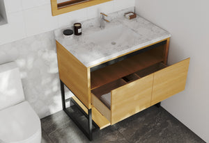 Alto 36" California White Oak Bathroom Vanity with Countertop