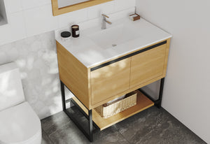 Alto 36" California White Oak Bathroom Vanity with Countertop