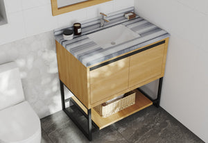 Alto 36" California White Oak Bathroom Vanity with Countertop