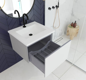 Vitri 24" Cloud White Bathroom Vanity with VIVA Stone Solid Surface Countertop