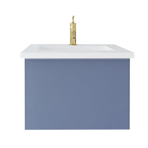 Vitri 24" Nautical Blue Bathroom Vanity with VIVA Stone Solid Surface Countertop