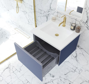 Vitri 24" Nautical Blue Bathroom Vanity with VIVA Stone Solid Surface Countertop