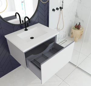 Vitri 30" Cloud White Bathroom Vanity with VIVA Stone Solid Surface Countertop