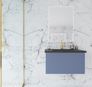 Vitri 30" Nautical Blue Bathroom Vanity with VIVA Stone Solid Surface Countertop