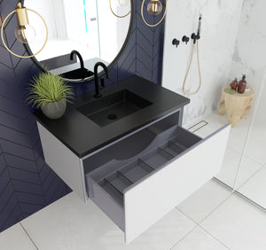 Vitri 36" Cloud White Bathroom Vanity with VIVA Stone Solid Surface Countertop