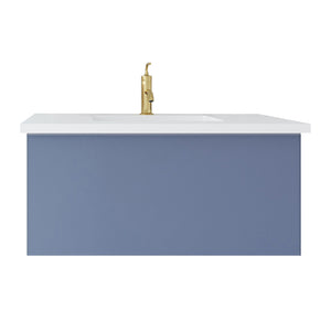 Vitri 36" Nautical Blue Bathroom Vanity with VIVA Stone Solid Surface Countertop