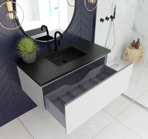 Vitri 42" Cloud White Bathroom Vanity with VIVA Stone Solid Surface Countertop
