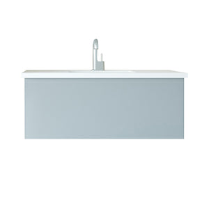 Vitri 42" Fossil Grey Bathroom Vanity with VIVA Stone Solid Surface Countertop