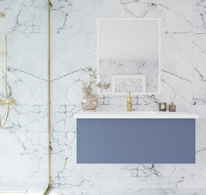 Vitri 42" Nautical Blue Bathroom Vanity with VIVA Stone Solid Surface Countertop