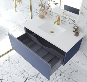 Vitri 42" Nautical Blue Bathroom Vanity with VIVA Stone Solid Surface Countertop