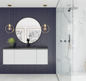 Vitri 48" Cloud White Bathroom Vanity with VIVA Stone Solid Surface Countertop