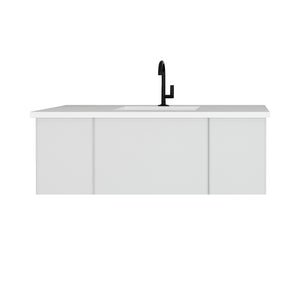 Vitri 48" Cloud White Bathroom Vanity with VIVA Stone Solid Surface Countertop