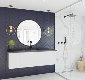 Vitri 54" Cloud White Bathroom Vanity with VIVA Stone Solid Surface Countertop