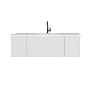 Vitri 54" Cloud White Bathroom Vanity with VIVA Stone Solid Surface Countertop