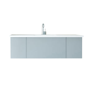 Vitri 54" Fossil Grey Bathroom Vanity with VIVA Stone Solid Surface Countertop